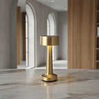 Luminária de Mesa em LED Touch Recarregável Dourada Sirena