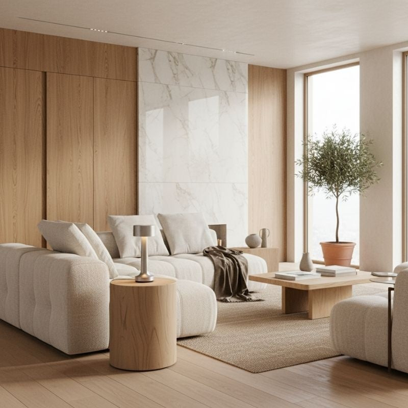 Luminária de Mesa em LED Touch Recarregável Prata Sirena