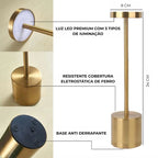 Luminária de Mesa em Led Recarregável Dourada Modelo Orbi