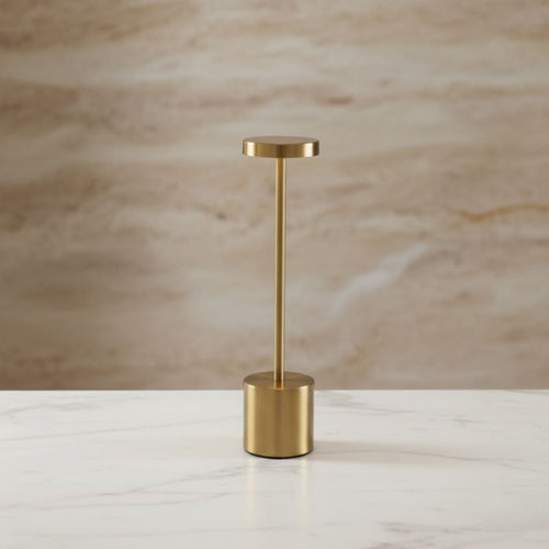 Luminária de Mesa em Led Recarregável Dourada Modelo Orbi