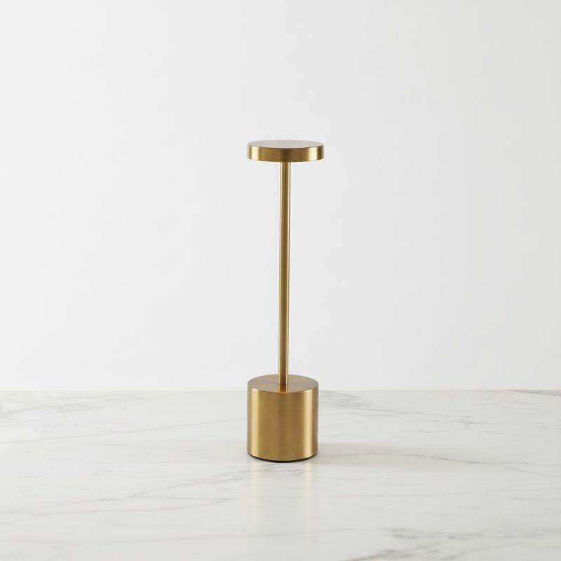 Luminária de Mesa em Led Recarregável Dourada Modelo Orbi