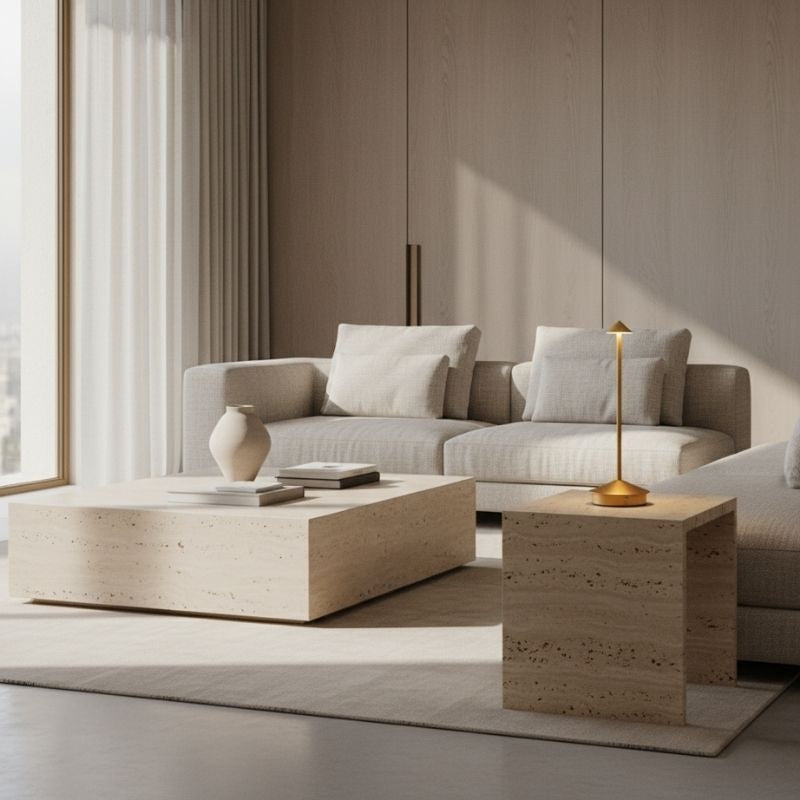 Luminária de Mesa em Led Recarregável Dourada Modelo Vellum