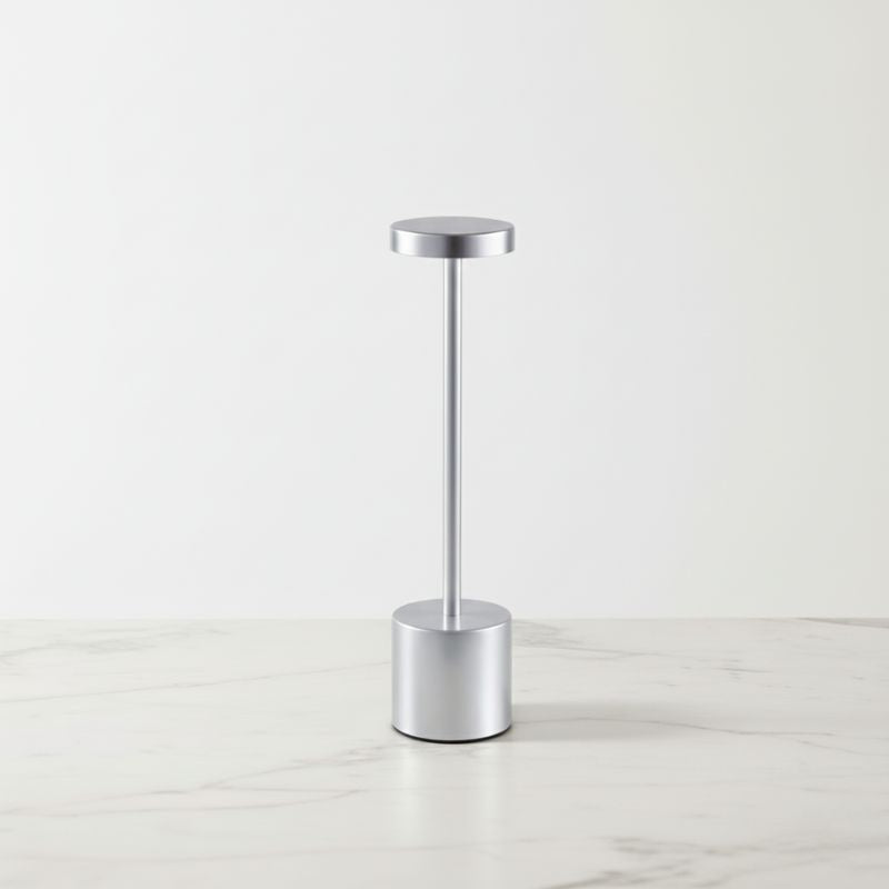 Luminária de Mesa em Led Recarregável Prata Modelo Orbi