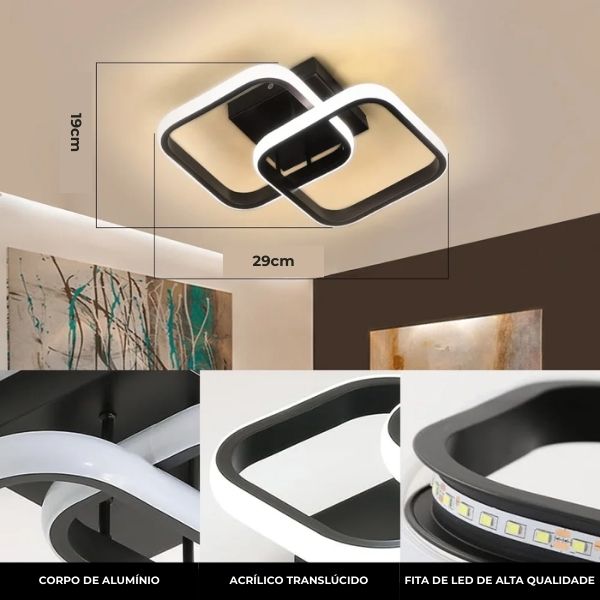 Luminária de Teto LED Plafon Quadratta